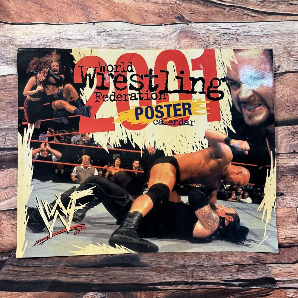 WWF 2001 Poster Calendar World Wrestling Federation Stone Cold Undertaker Chyna